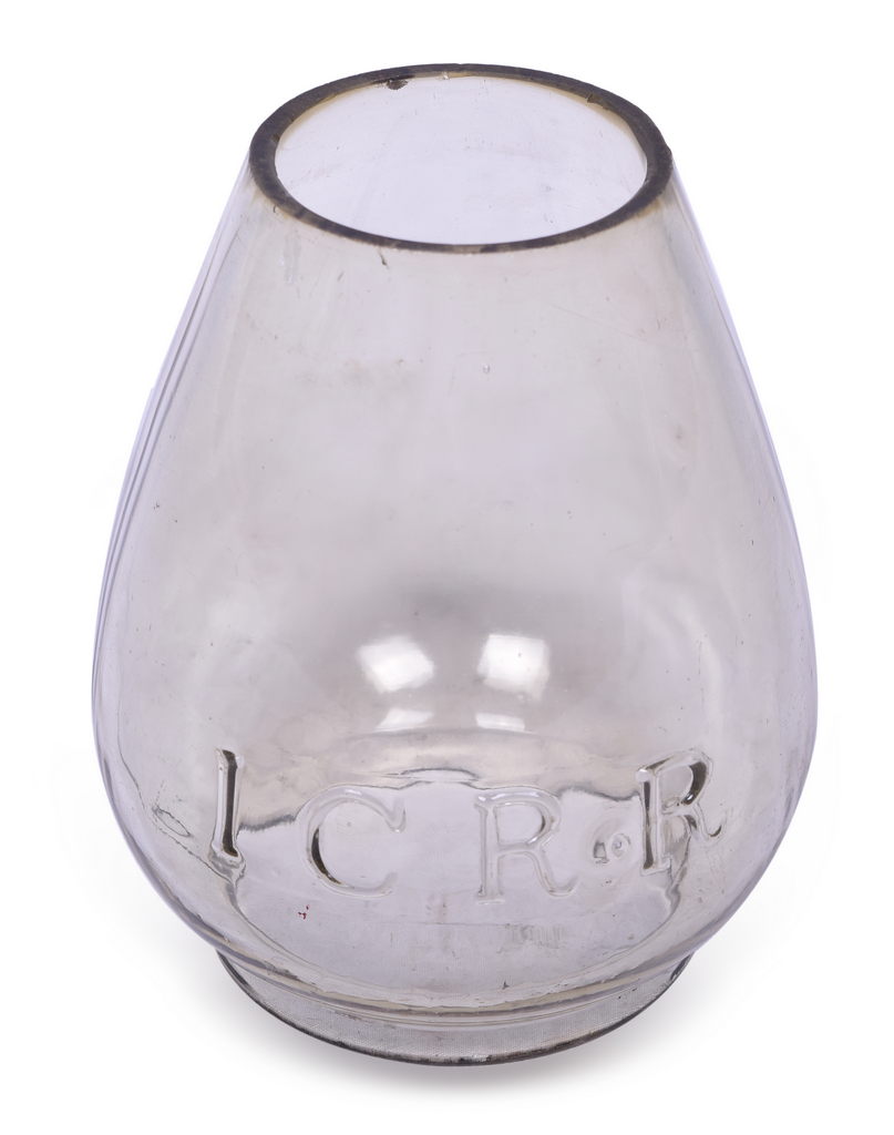 2114 - Illinois Central Railroad Extended Base Clear Lantern Globe thumbnail
