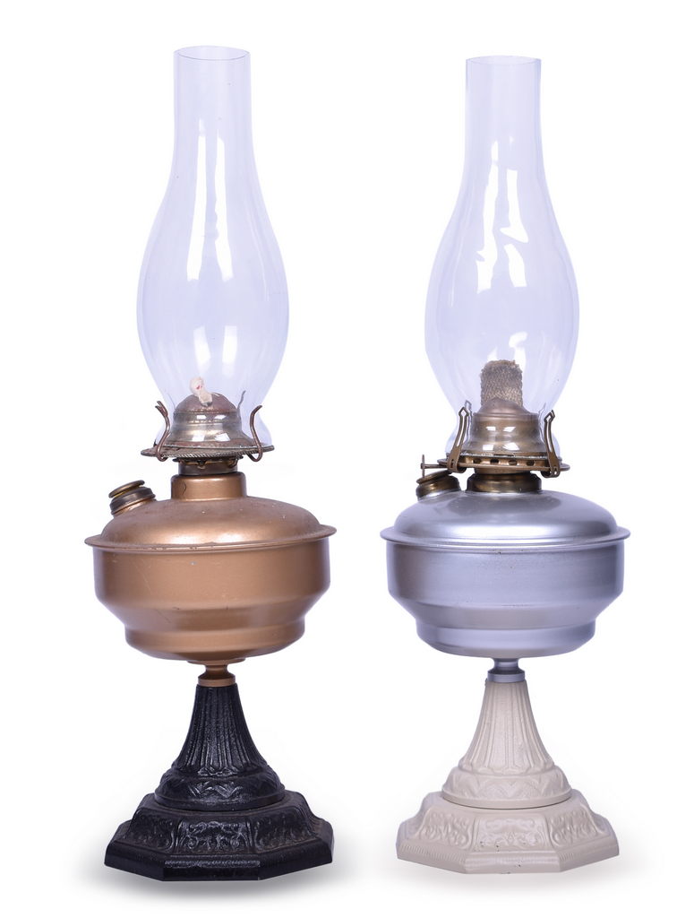 2156 - Pair of Railroad Agent Oil Desk Lamps thumbnail