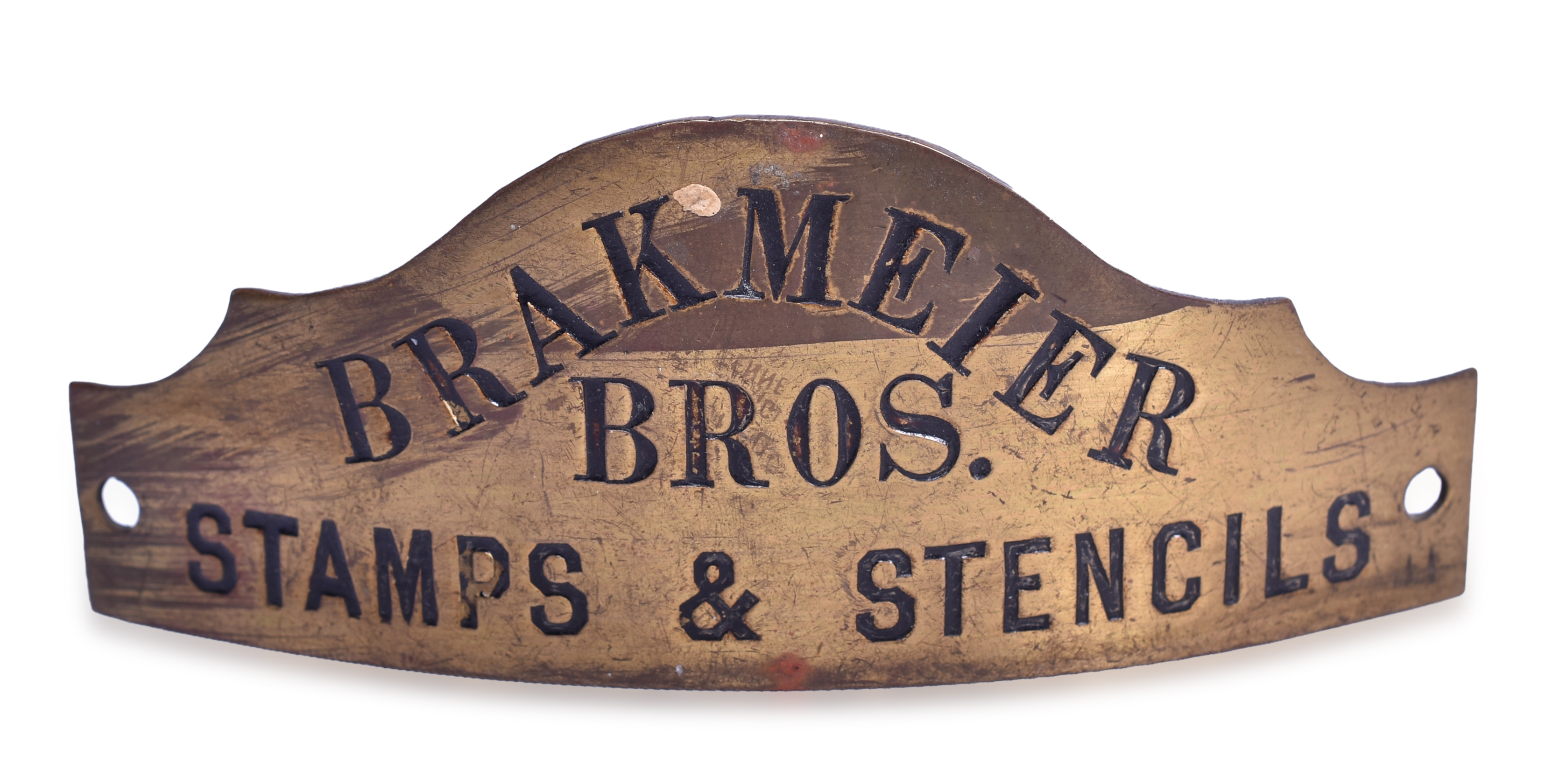 2163 - Brakmeier Bros. Stamps & Stencils Railroad Cap Badge thumbnail