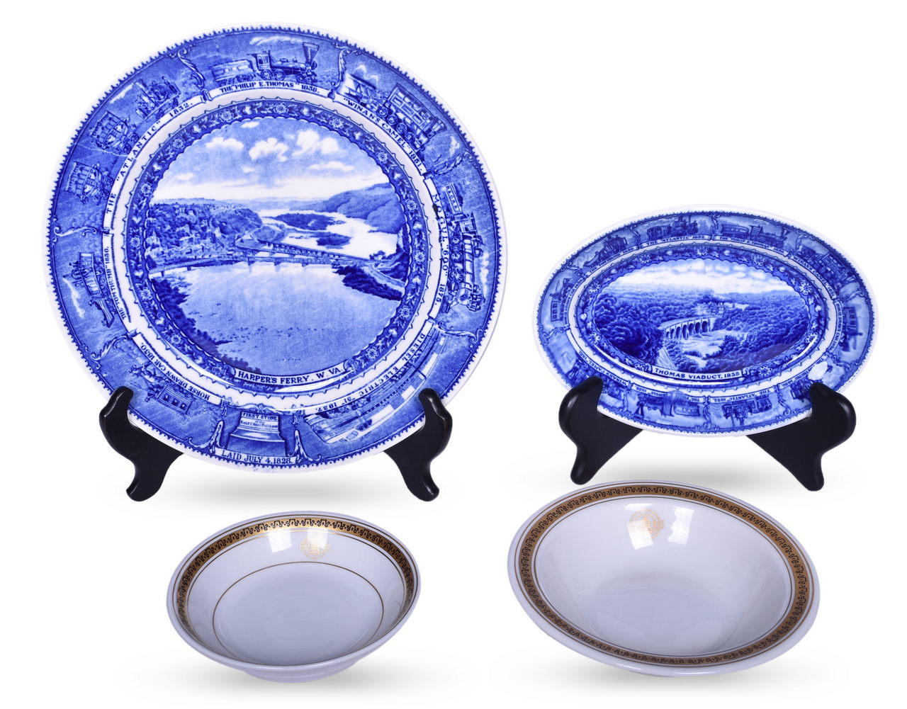 2197 - Four Pieces of Baltimore & Ohio Railroad China Centenary Plates and Capitol Bowls thumbnail