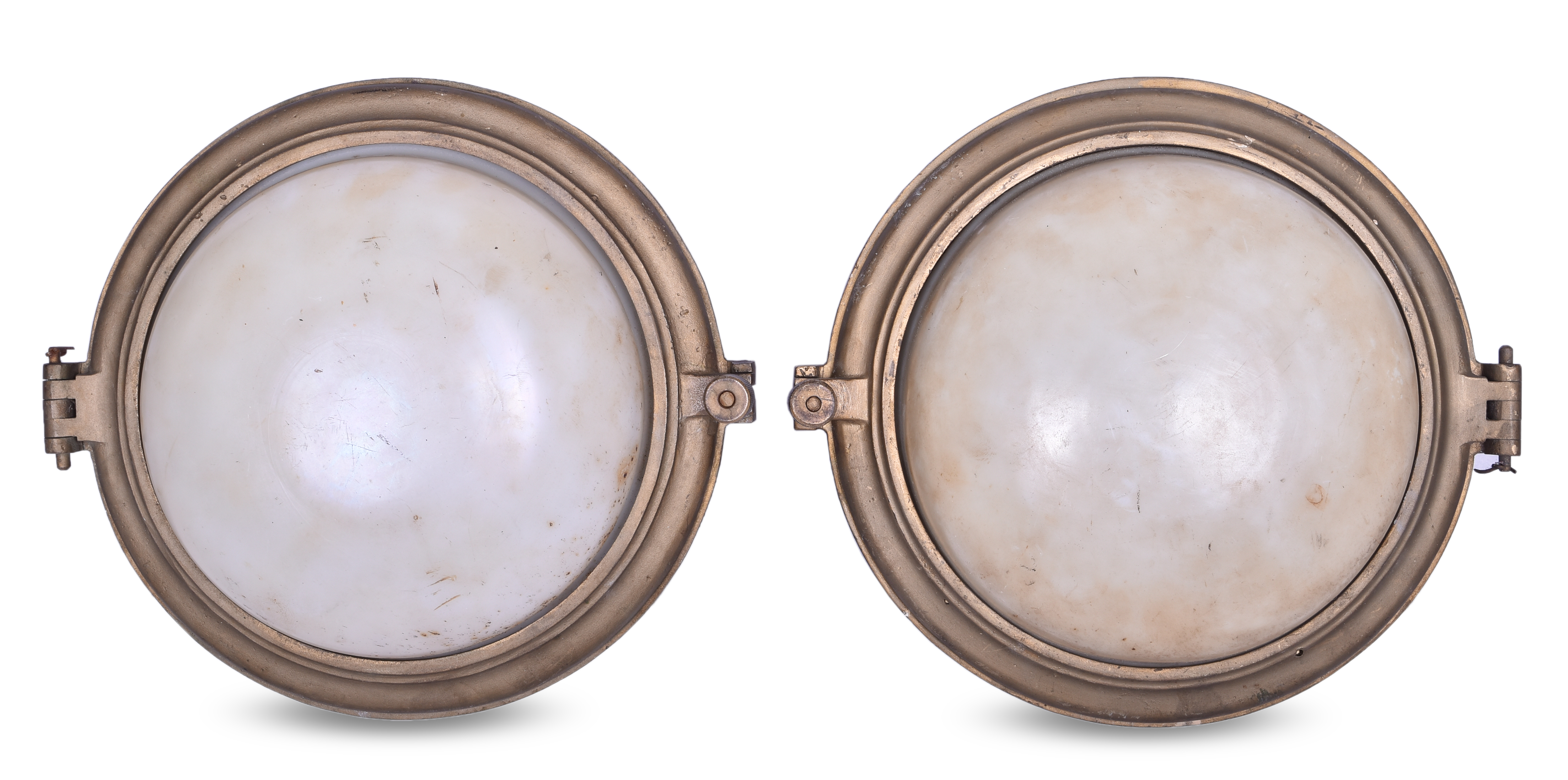 2210 - Pair of Pullman Railroad Passenger Car Lights - Brass Construction thumbnail