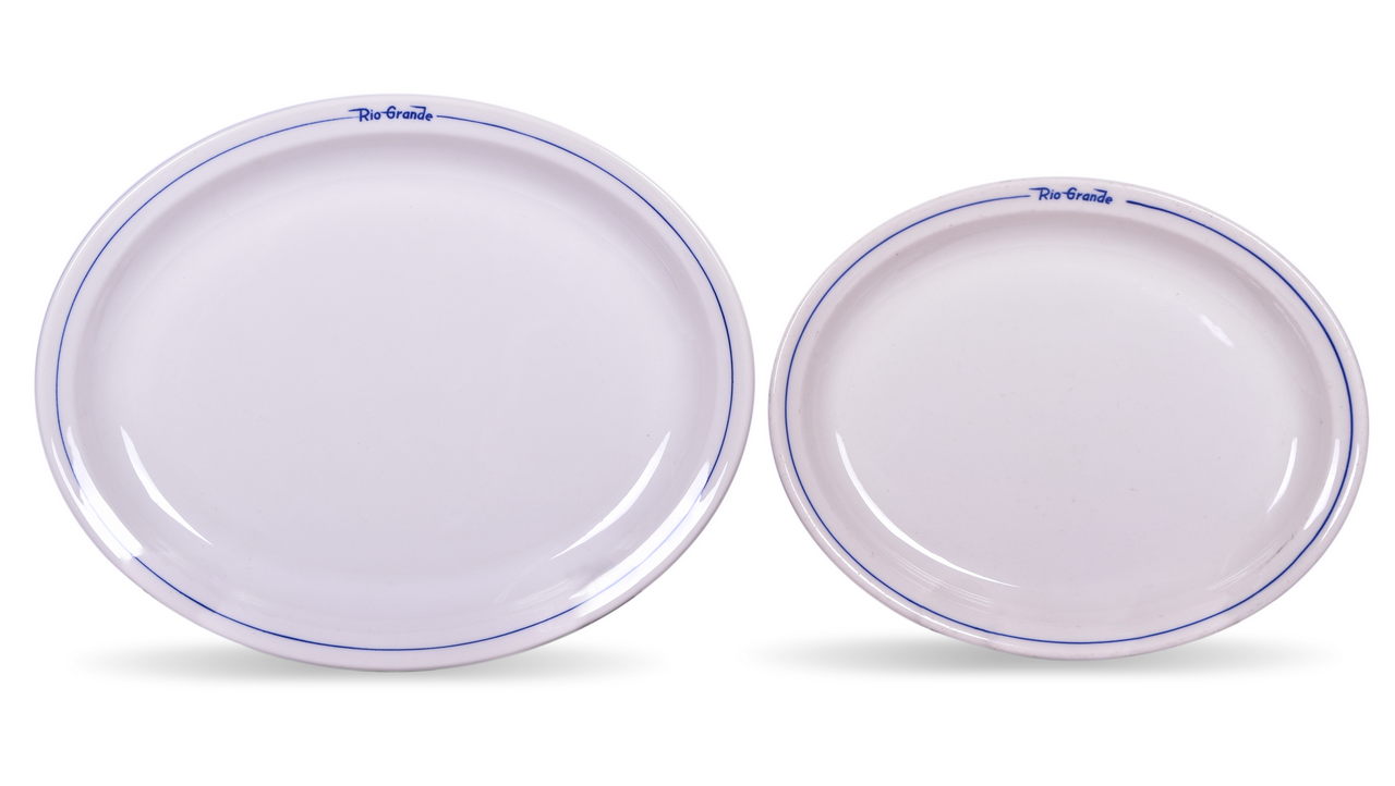 2231 - Two Denver & Rio Grande Western Railroad China Prospector Oval Platter Plates thumbnail