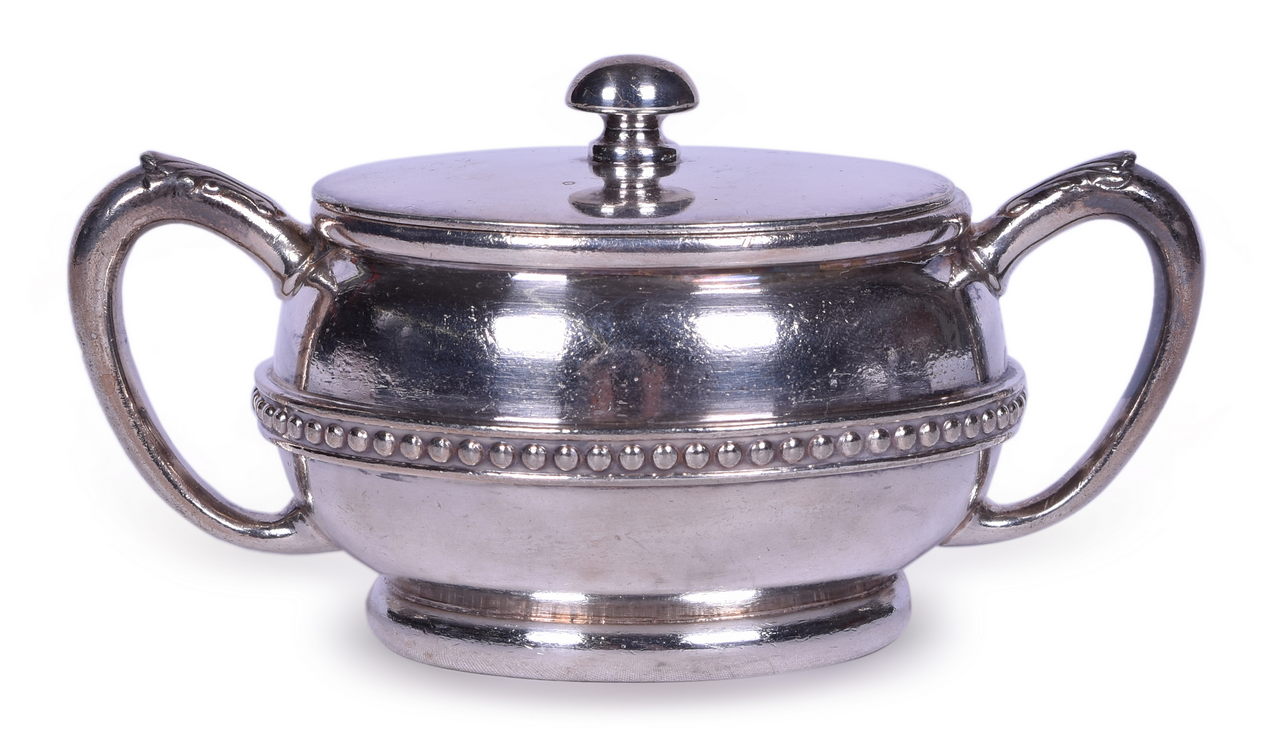 2237 - Reed & Barton Silver Soldered Monon Railroad Sugar Bowl with Lid thumbnail