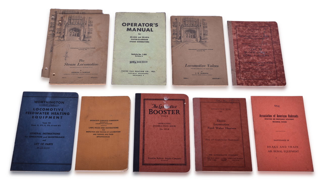 2250 - 10 Railroad Steam Locomotive Manuals - Worthington, Elsco, Franklin, Locomotive Stoker Company, etc. thumbnail