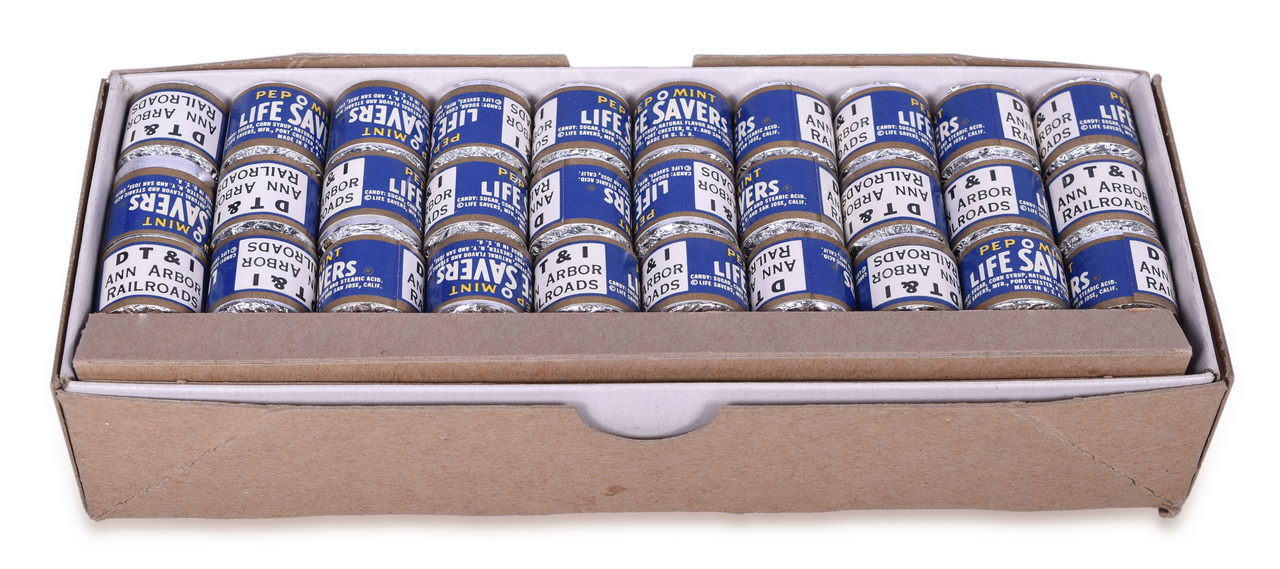 2254 - Detroit Toledo & Ironton / Ann Arbor Railroad New old stock Box of Life Savers Pep-o-Mint Candy thumbnail