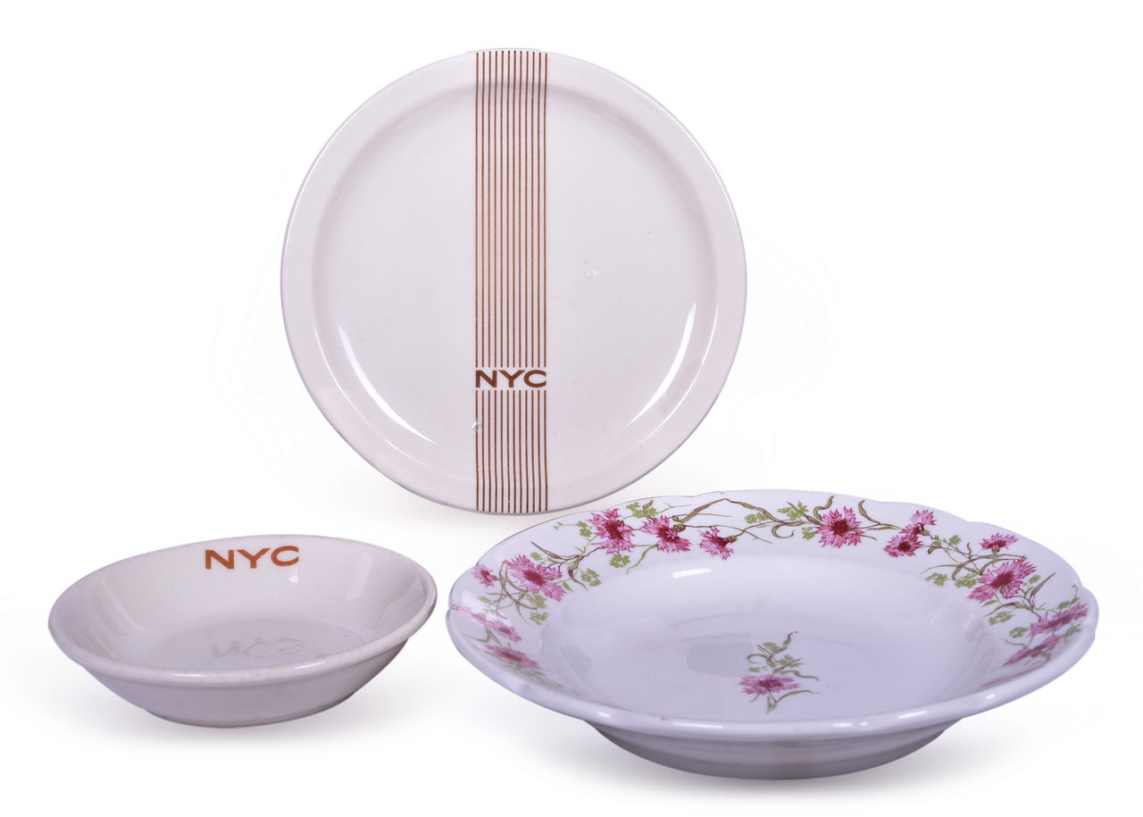 2257 - Three Pieces of New York Central Railroad China - Hyde Park Bowl, Mercury Bread Plate, and Fruit Bowl thumbnail