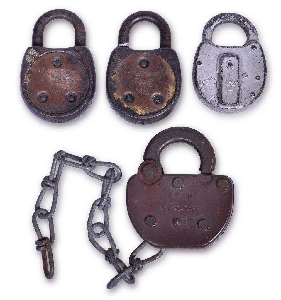 2262 - Group of Four Pennsylvania Railroad Signal Department Locks thumbnail
