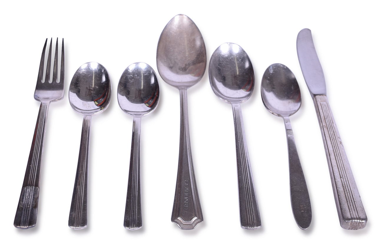2277 - Seaboard Coast Line Railroad Flatware - Century Spoons, Knife, Fork, and Serving Spoon thumbnail