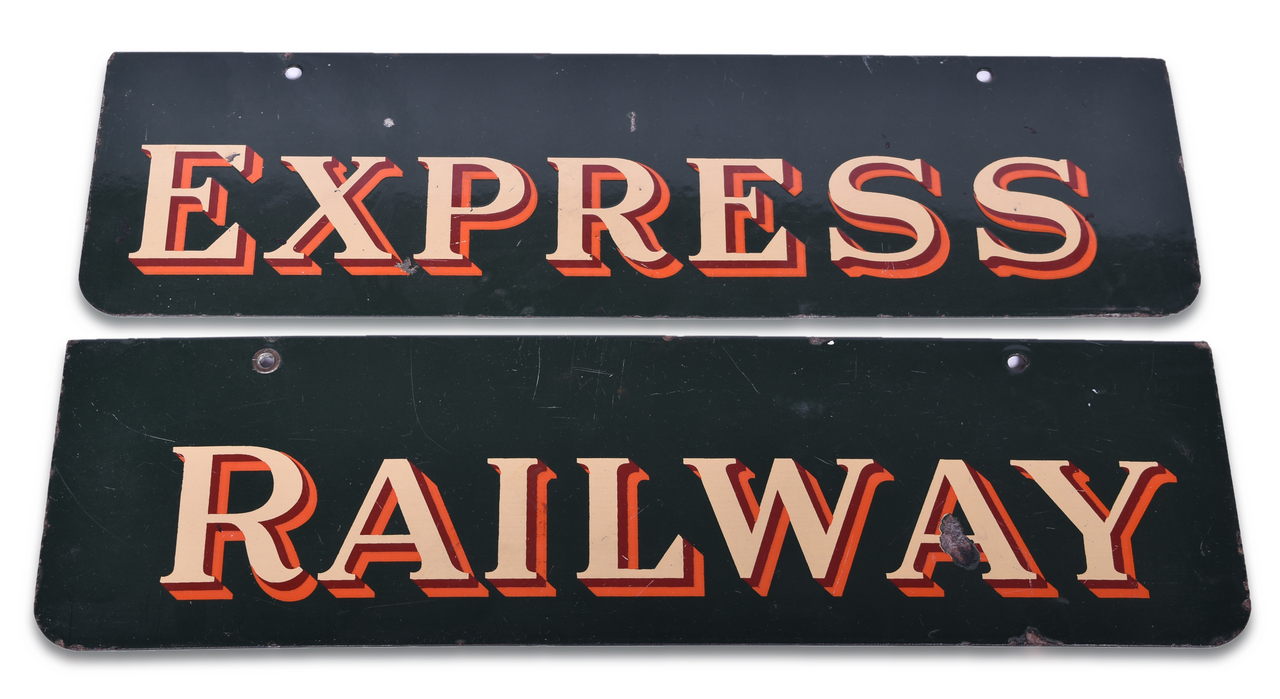2408 - Railway Express Porcelain Sign Pair thumbnail