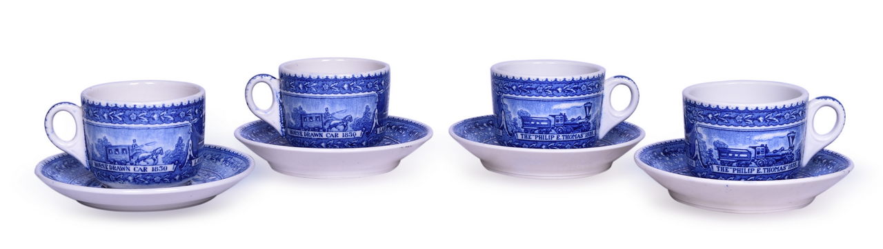 2413 - Set of Scammell's Lamberton Baltimore & Ohio Railroad Centenary Coffee Cups & Saucers thumbnail