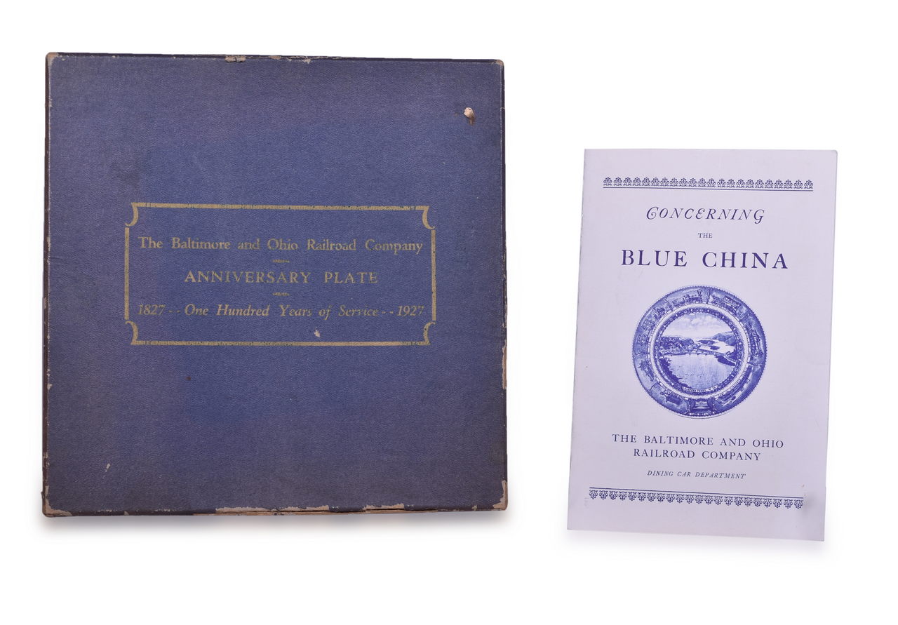 2439 - Baltimore & Ohio Railroad Anniversary Plate in Original Box and Concerning Blue China Guide Booklet thumbnail