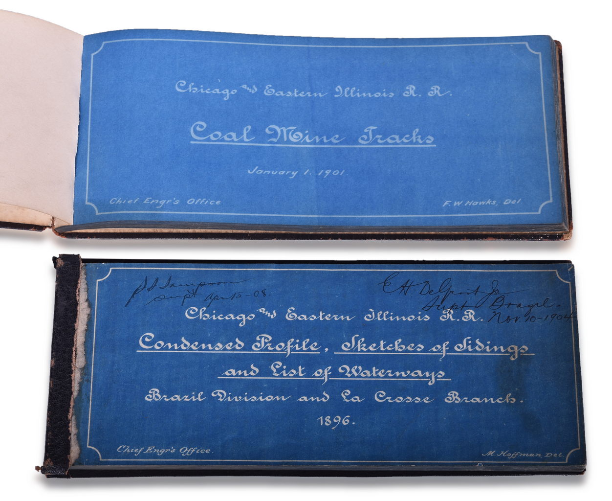 2440 - Chicago & Eastern Illinois Railroad 1901 Coal Mine Track and 1896 Brazil Division Track Chart Books thumbnail