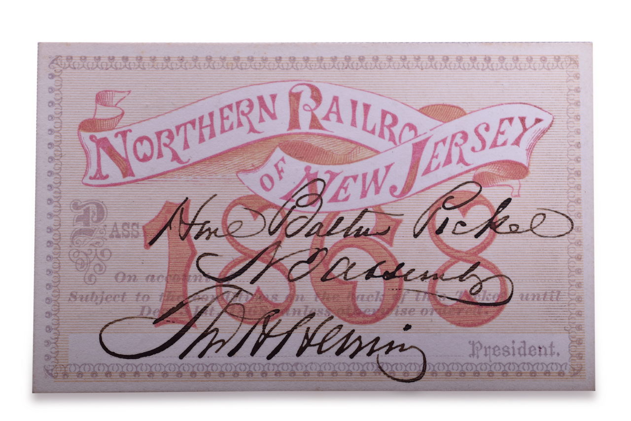 2449 - 1868 Northern Railroad of New Jersey Annual Pass thumbnail