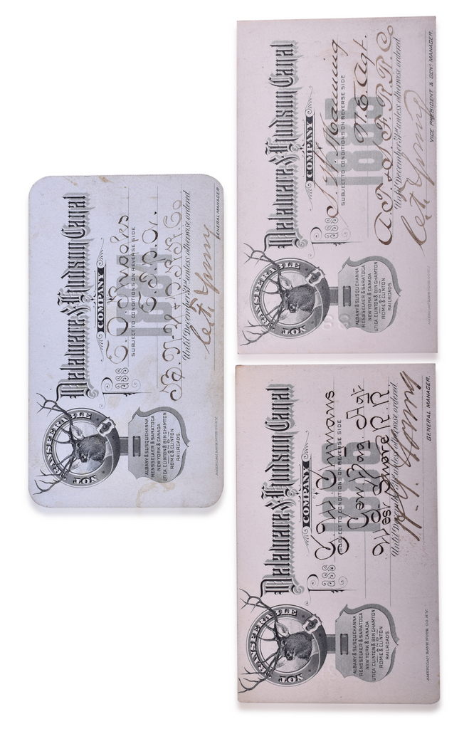 2457 - Three Delaware & Hudson Canal Company Railroad Annual Passes - 1884, 1885, and 1886 thumbnail