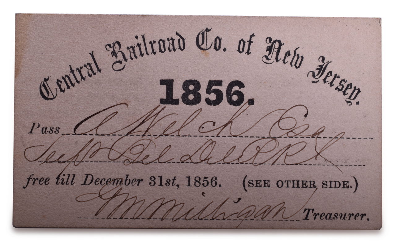 2469 - 1856 Central Railroad of New Jersey Annual Pass thumbnail