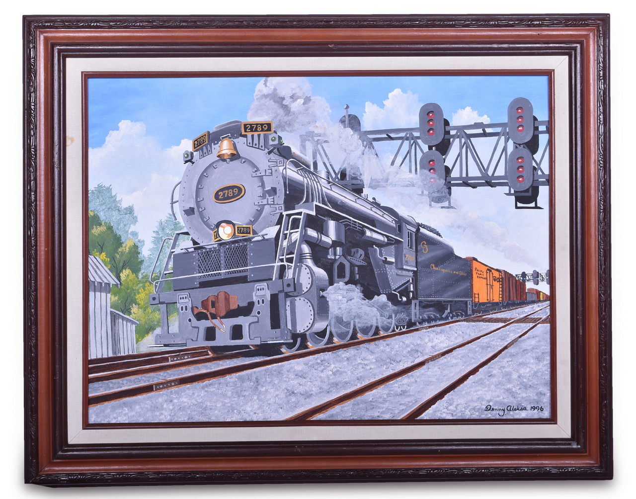 2476 - Original Denny Aleska Painting of Chesapeake and Ohio steam locomotive Kanawah 2-8-4 #2789 thumbnail