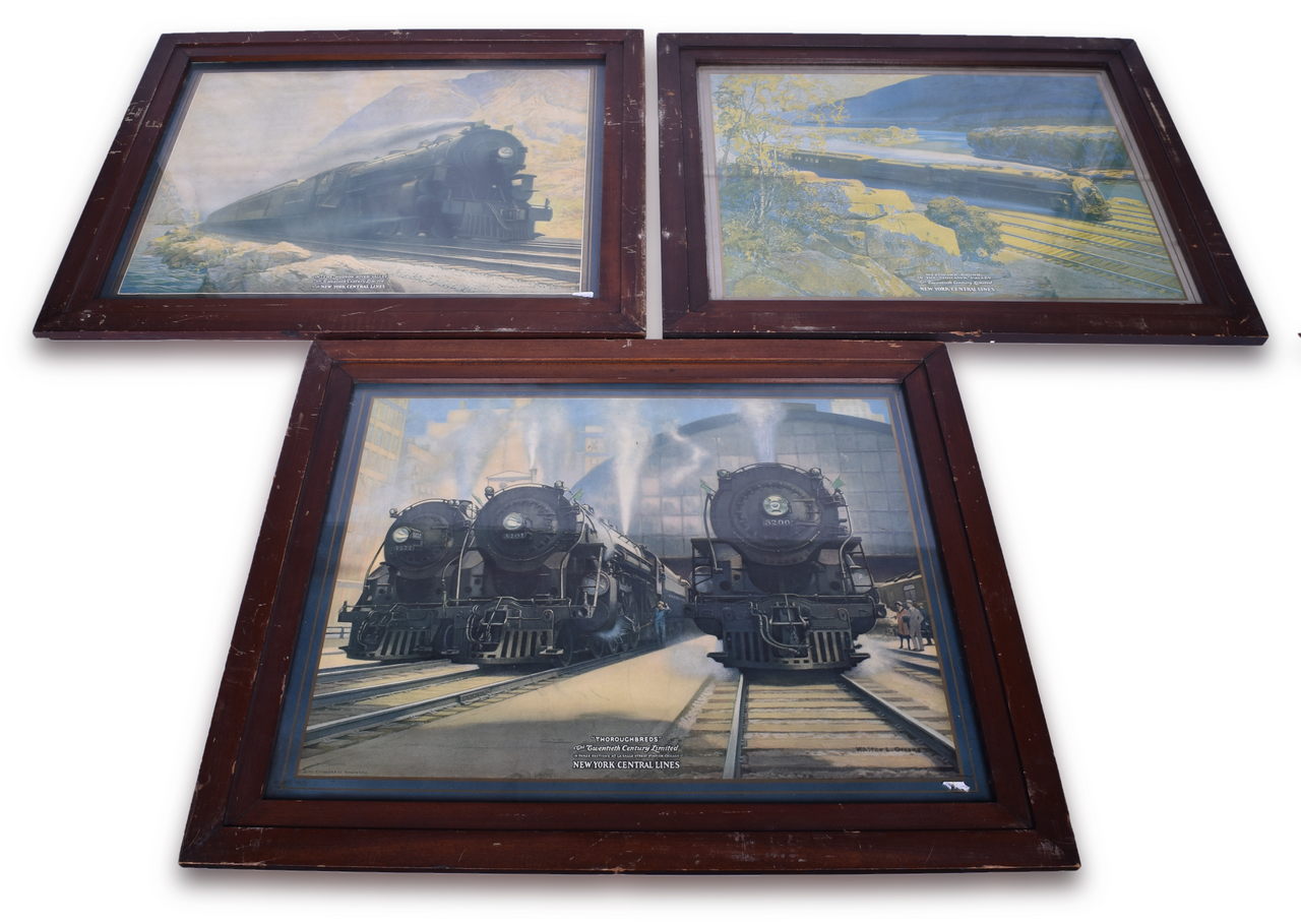 2478 - Three Walter L. Green New York Central Framed Advertising Prints - 