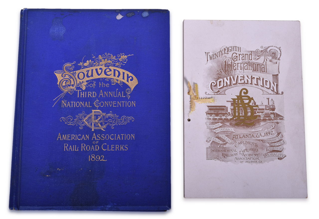 2490 - 1892 American Association of Railroad Clerks National Convention and 1892 International Railway Employees Accident Association Souvenir Books thumbnail
