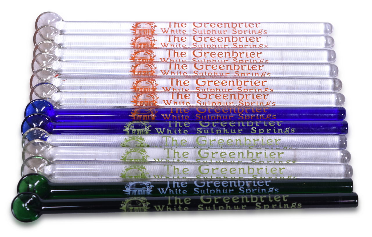 2496 - Group of 13 Greenbrier Glass Stir / Swizzle Sticks - Chesapeake and Ohio Luxury Resort thumbnail