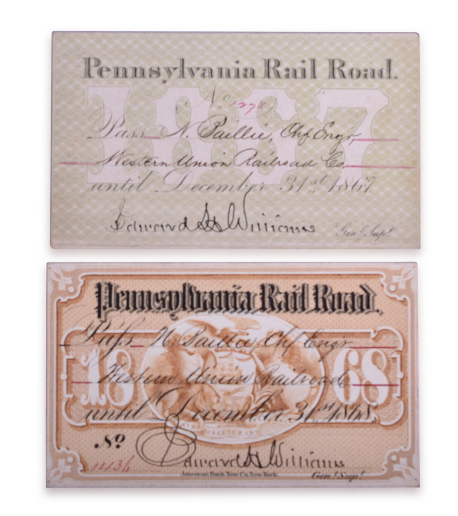 2511 - 1867 and 1868 Pennsylvania Railroad Annual Passes thumbnail