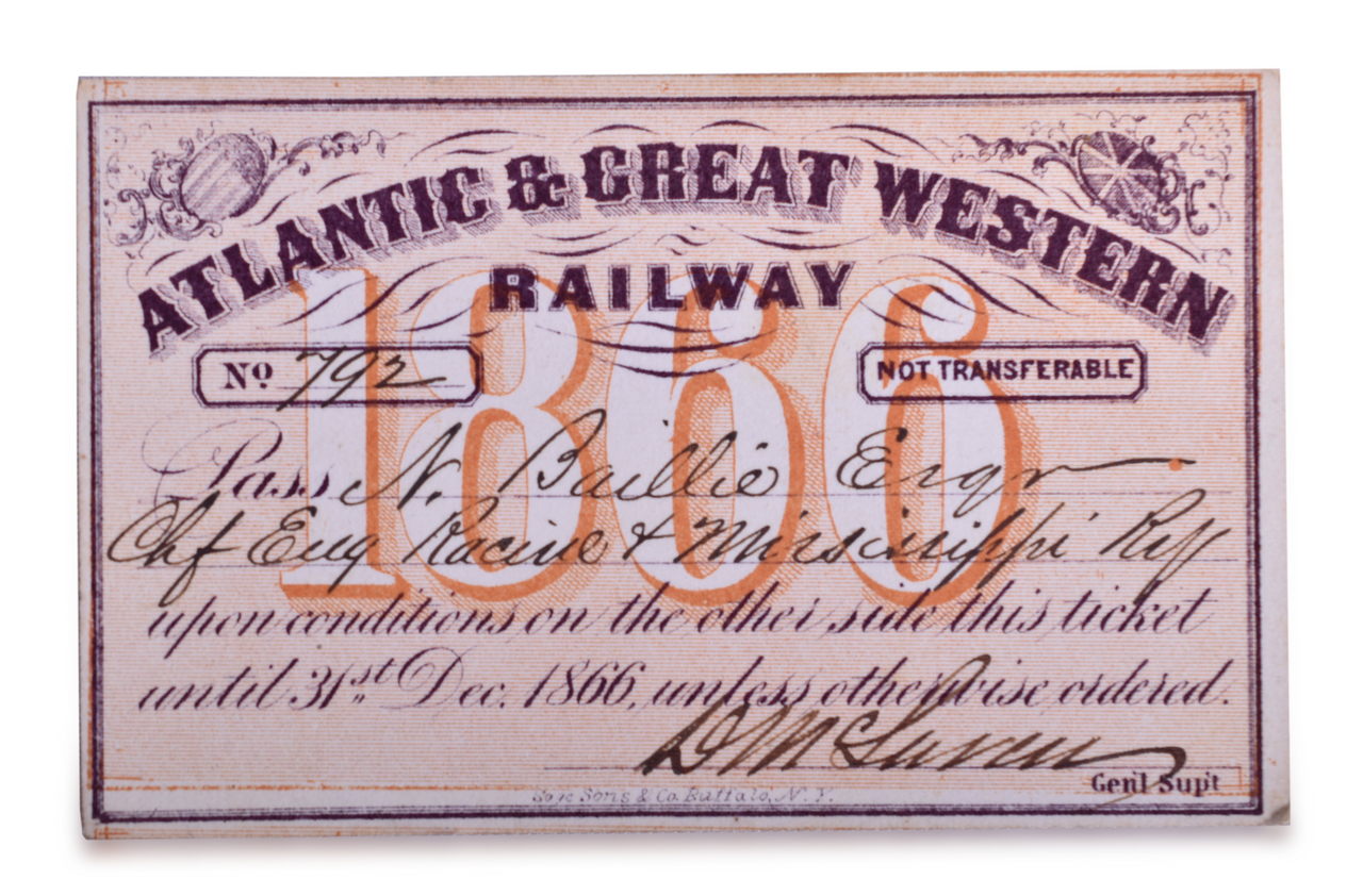 2517 - 1866 Atlantic & Great Western Railroad Annual Pass thumbnail