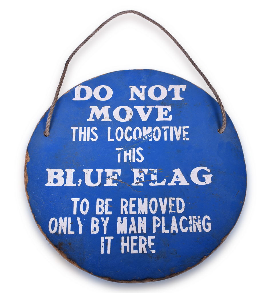 2524 - Hanging Railroad Locomotive Blue Flag thumbnail