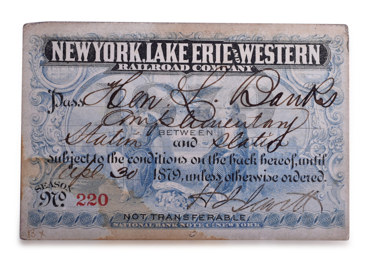 2527 - 1879 New York, Lake Erie & Western Railroad Annual Pass thumbnail