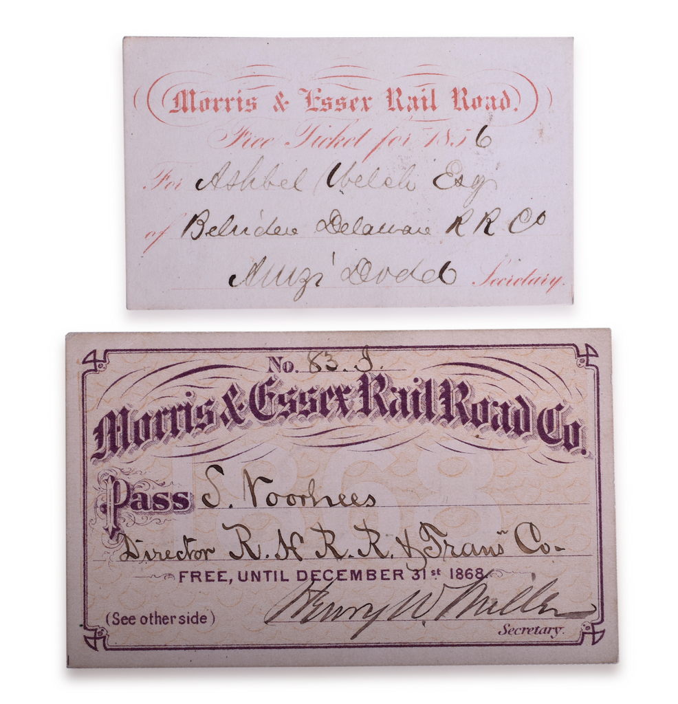 2535 - 1856 and 1868 Morris & Essex Railroad Annual Passes thumbnail