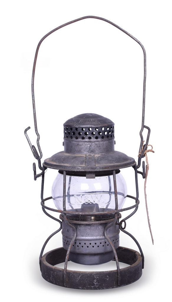 2538 - Adams & Westlake Kero Norfolk and Western Locomotive Lantern w/ Weighted Base and Cast Globe thumbnail