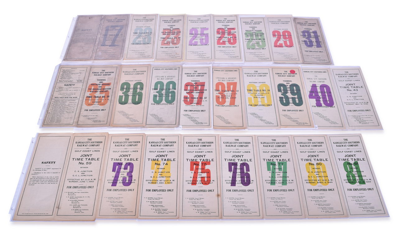 2557 - Twenty-Five Kansas City Southern Lines Railway Employee Timetables - 1931 to 1949 thumbnail