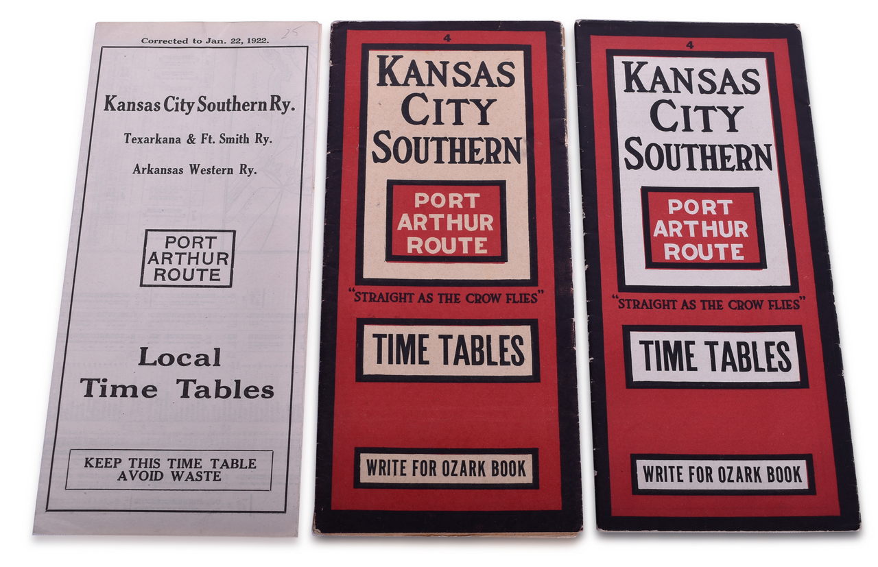 2559 - Three 1922 Kansas City Southern Railway Public Timetables thumbnail