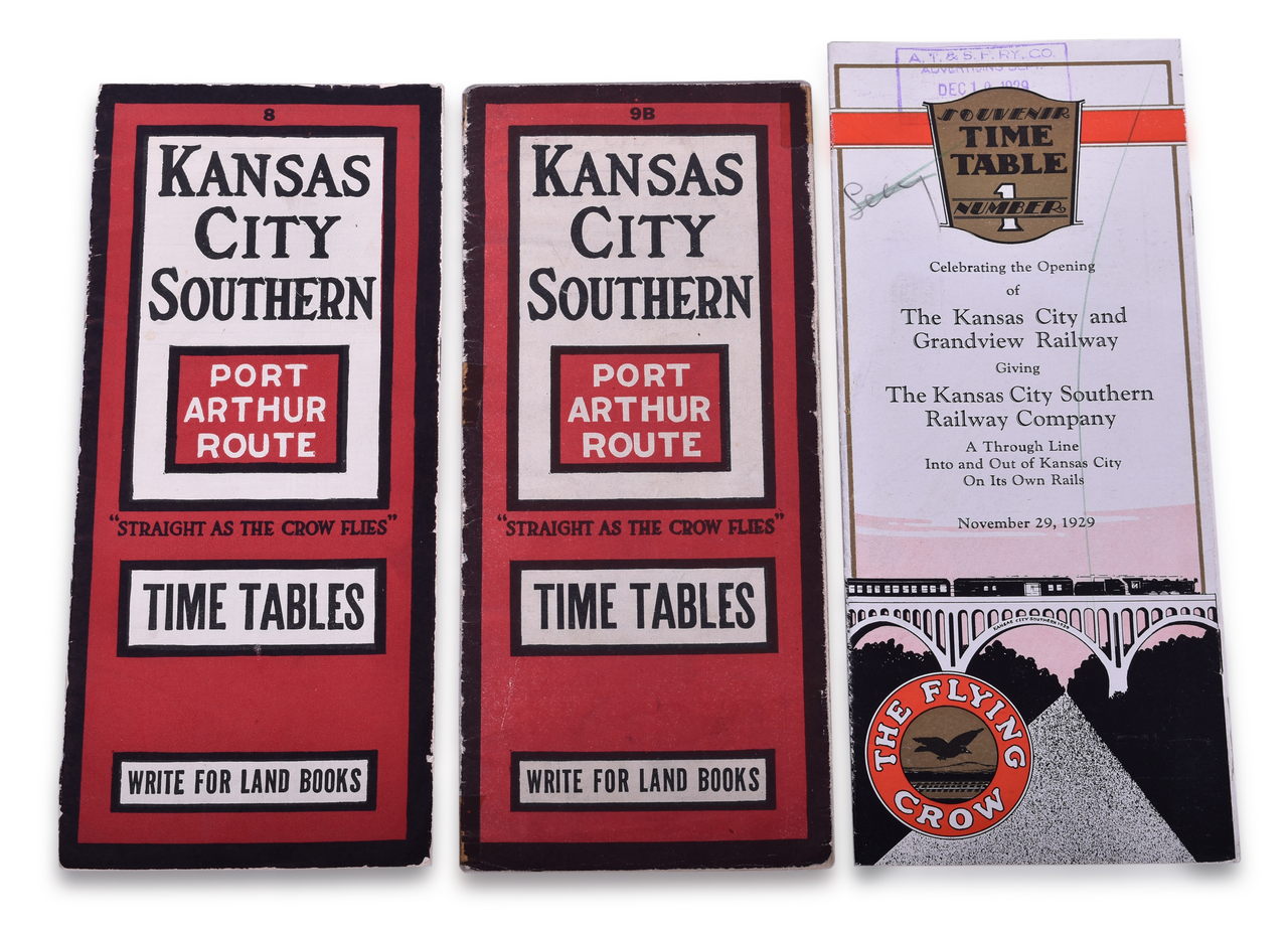 2565 - Three Kansas City Southern Railroad Timetables - 1926, 1927, and 1929 Souvenir Timetable thumbnail