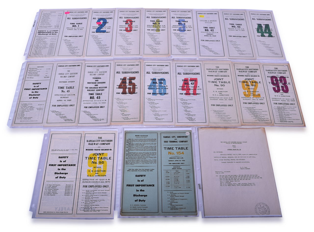 2569 - Twenty-Three Kansas City Southern Lines Railway Employee Timetables and General Orders - 1960 to 1976 thumbnail