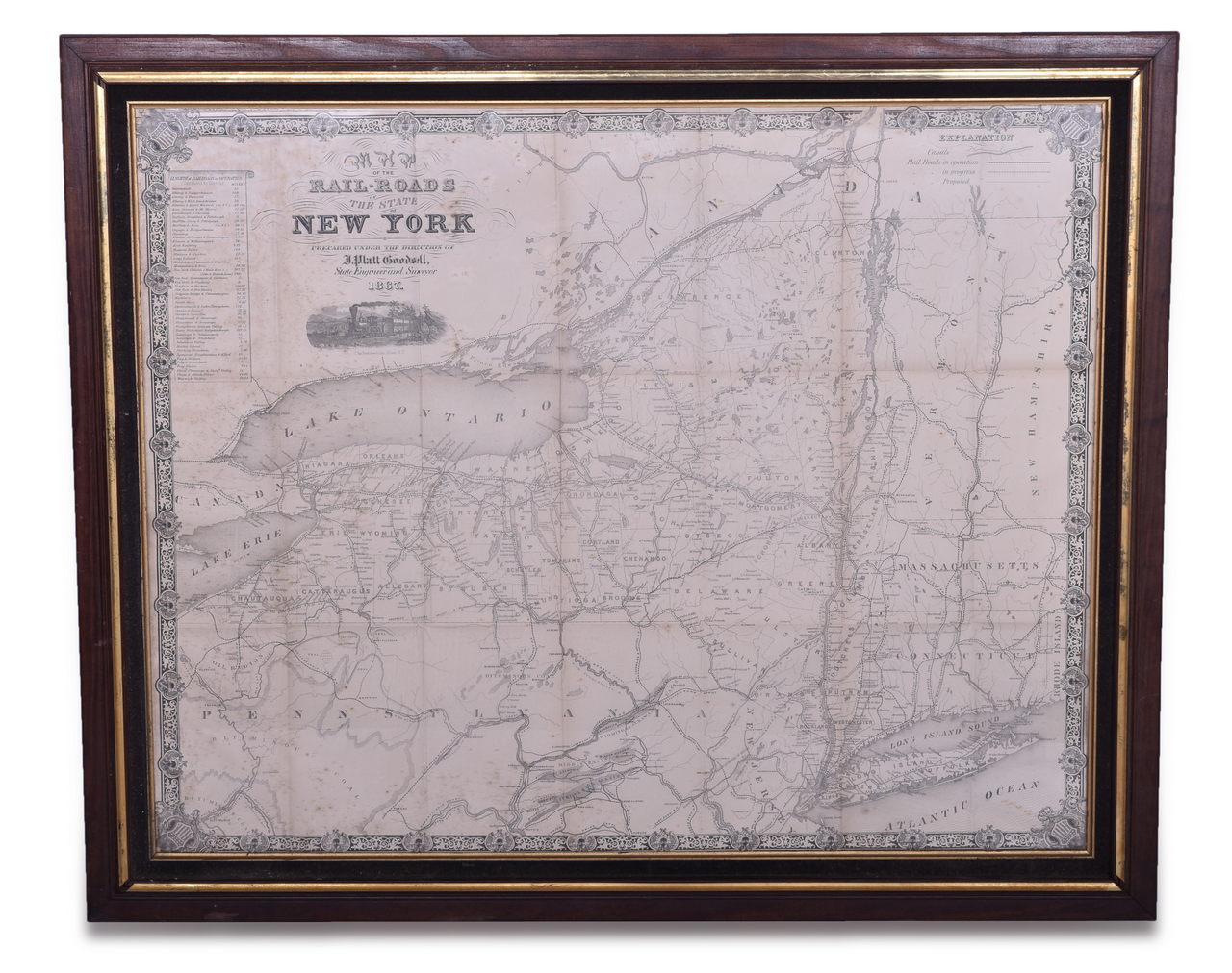 2573 - 1867 Map of the Railroads of The State of New York thumbnail
