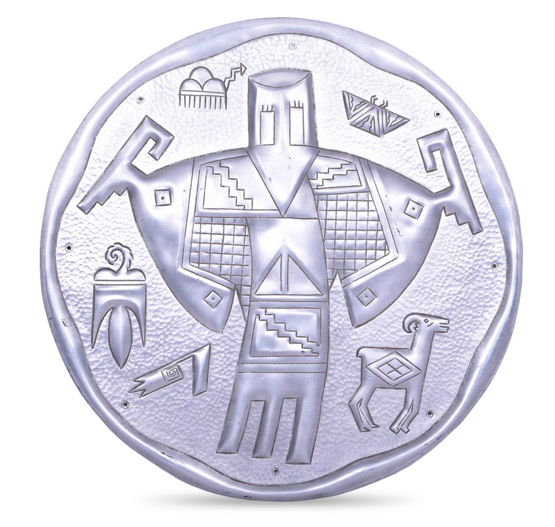 2574 - Santa Fe Railroad Aluminum Passenger Car Kachina Wall Medallion thumbnail