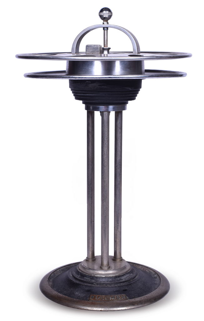 2586 - Pullman Railroad Passenger Car Cocktail / Smoking Stand w/ Hearld in Base thumbnail