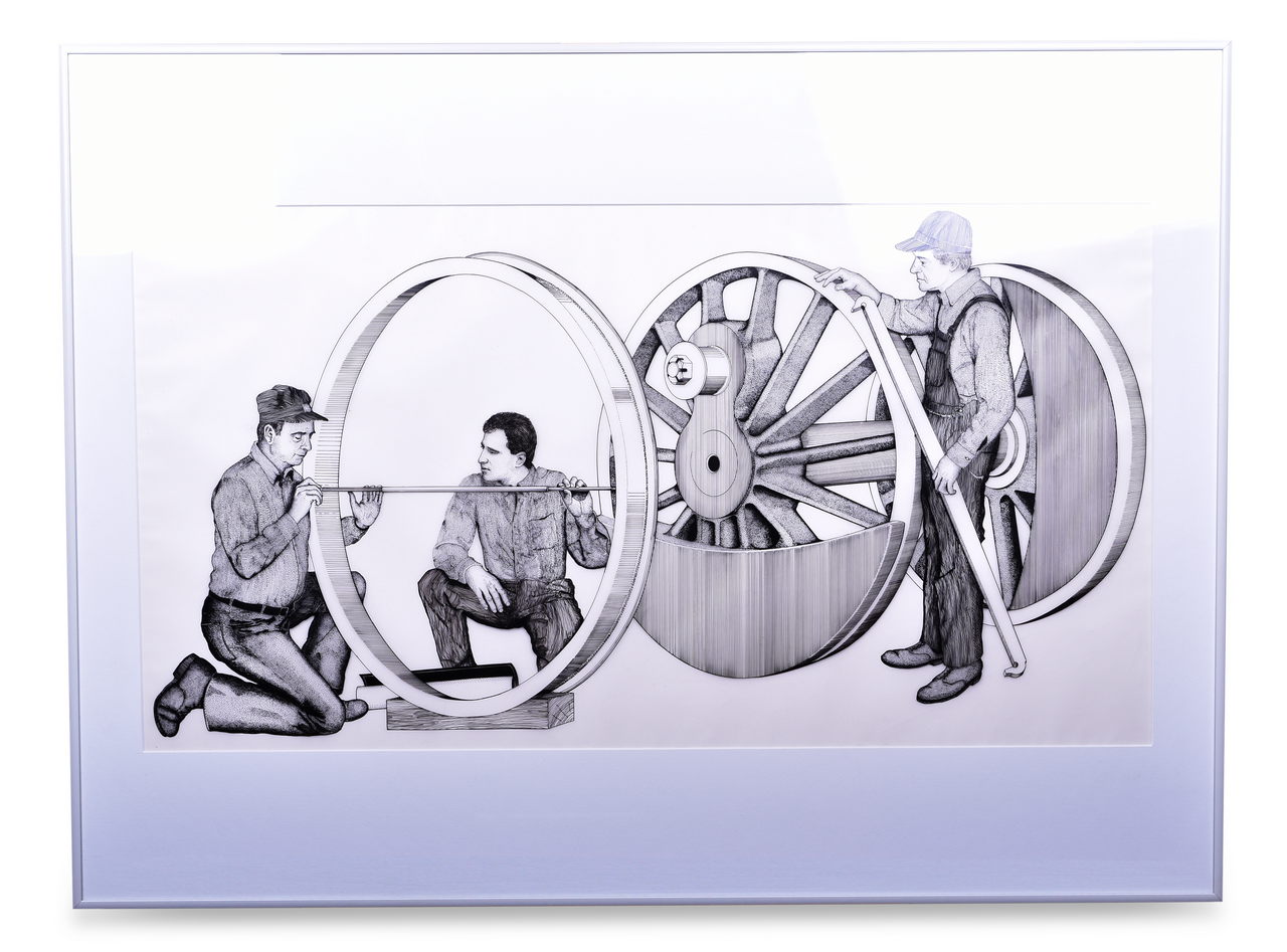 2592 - Collection of Original Illustrations from the Book Superpower: The Making of a Steam Locomotive by David Weitzman thumbnail