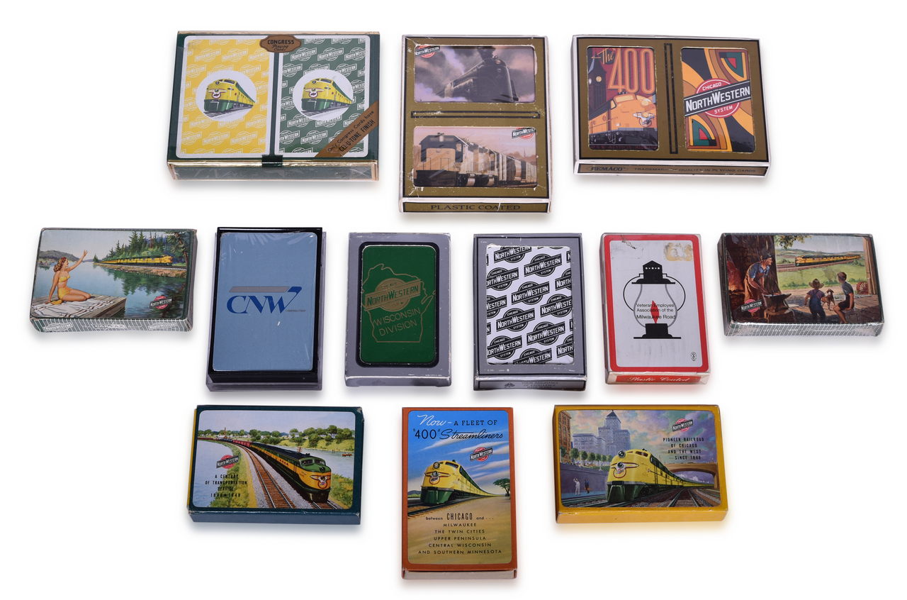 2597 - Fifteen New Old Stock Chicago & Northwestern Railroad Playing Card Decks thumbnail
