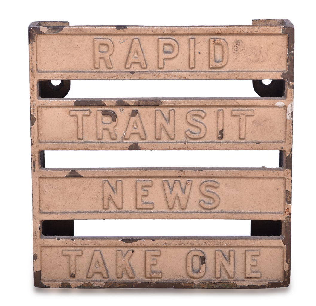 2598 - Cast Brass Rapid Transit News Timetable Holder thumbnail