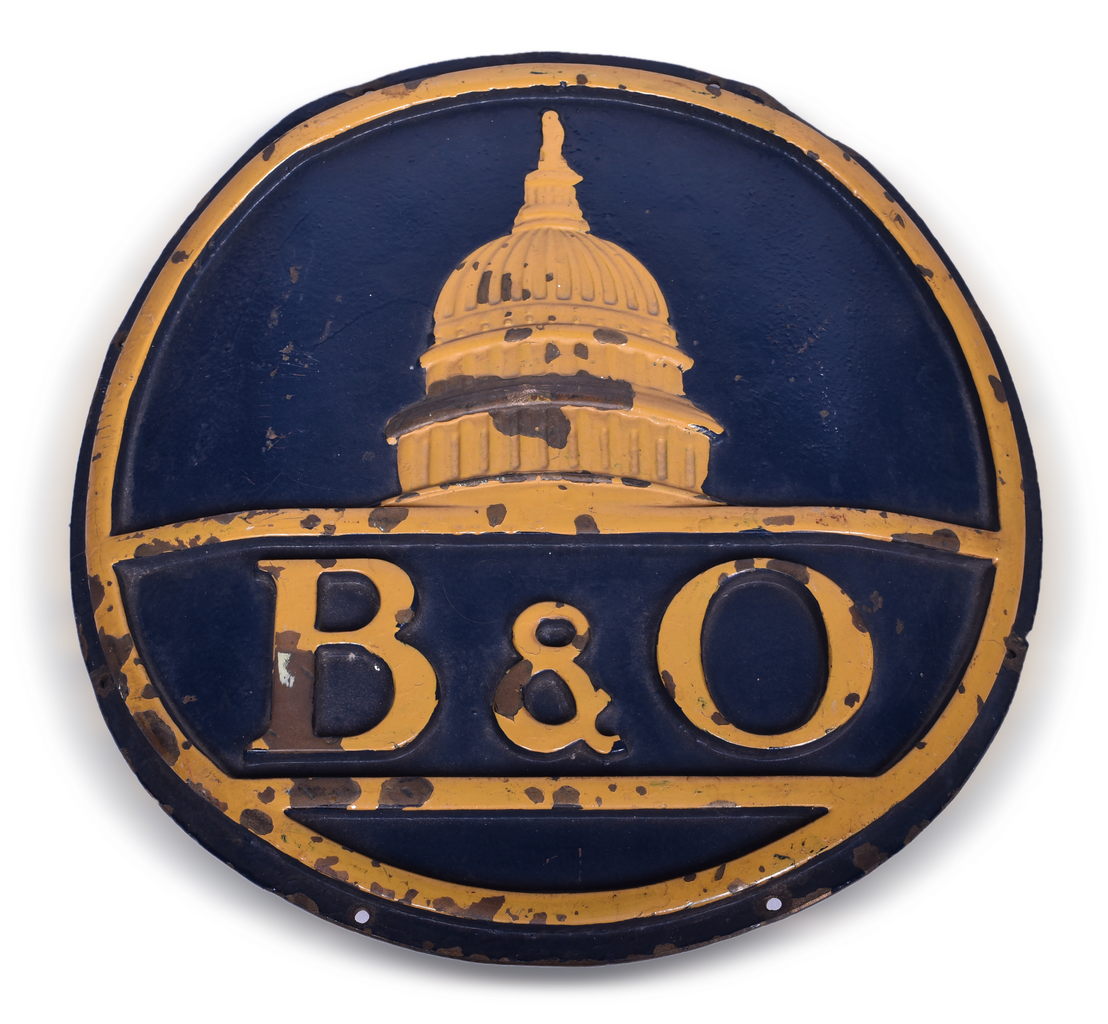 2600 - Baltimore and Ohio Railroad Capitol Dome Cast Brass Locomotive Nose Plate thumbnail
