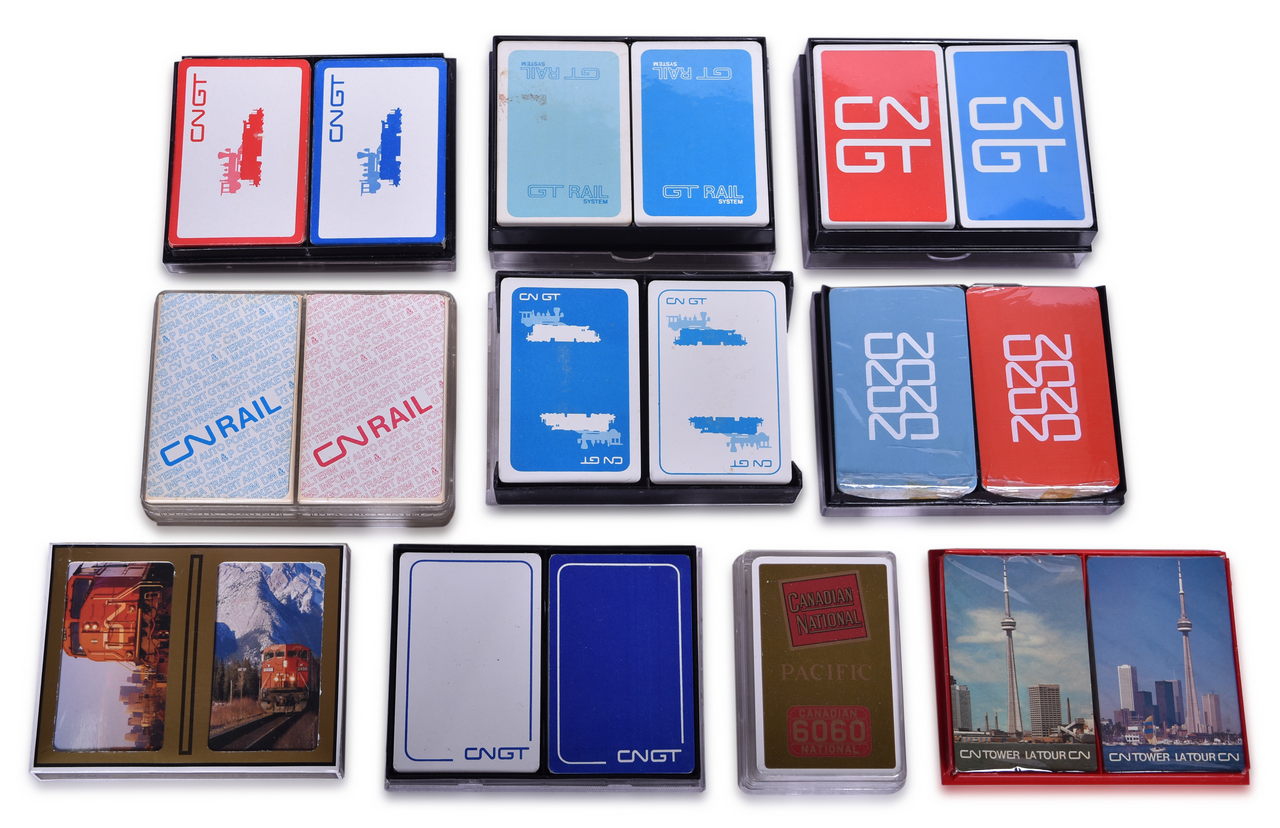 2649 - Nineteen Canadian National Railway Playing Card Decks Including New Old Stock thumbnail