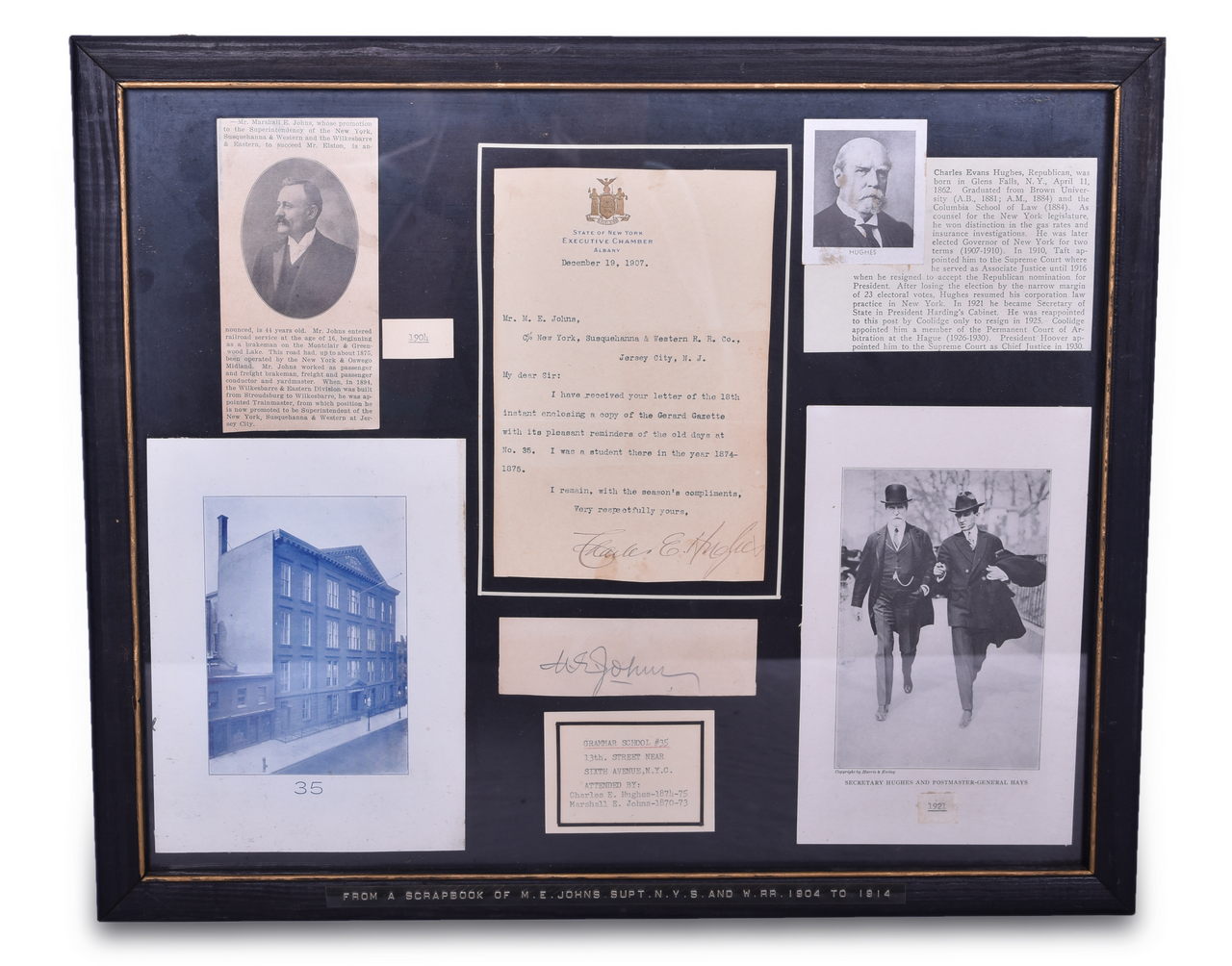 2660 - M.E. Johns NYS&W Railroad and Chief Justice Charles Evan Hughes Correspondence with Signatures thumbnail