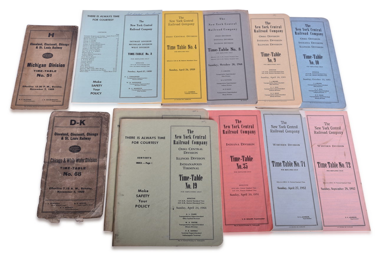2670 - Twelve Cleveland, Cincinnati, Chicago & St. Louis Railroad / New York Central Employee Timetables 1909 to 1966 thumbnail