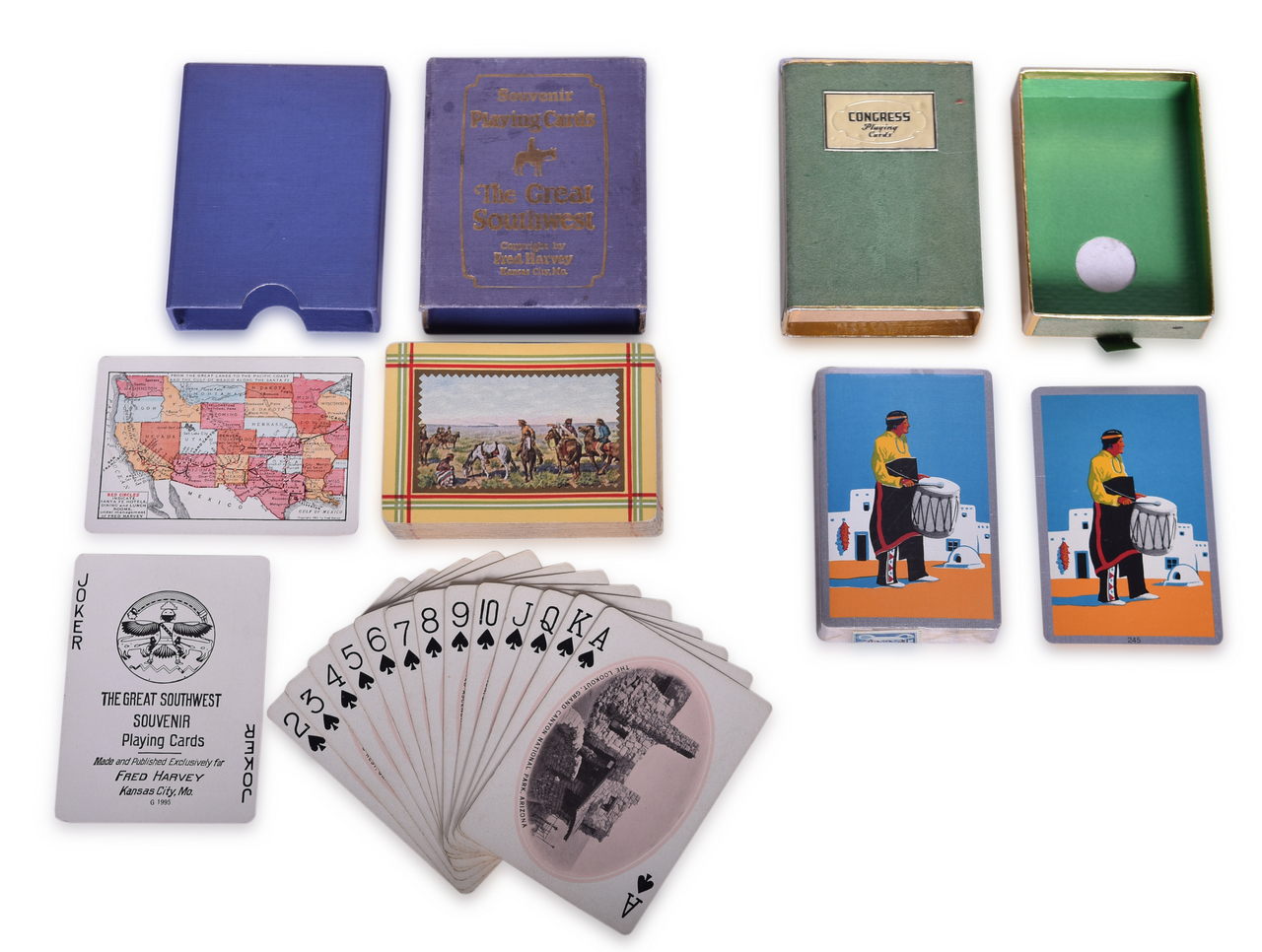 2691 - Fred Harvey Railroad Souvenir Playing Cards - Indians and Train Smoke and Indians of the Southwest thumbnail