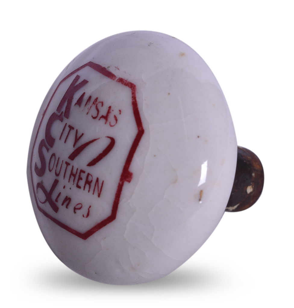 2693 - Kansas City Southern Railroad White Ceramic Door Knob thumbnail
