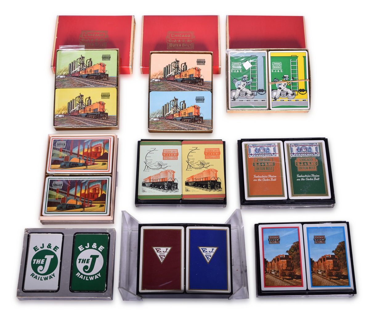 2695 - Eighteen Elgin Joliet & Eastern Railroad Chicago Outer Belt Playing Card Decks thumbnail