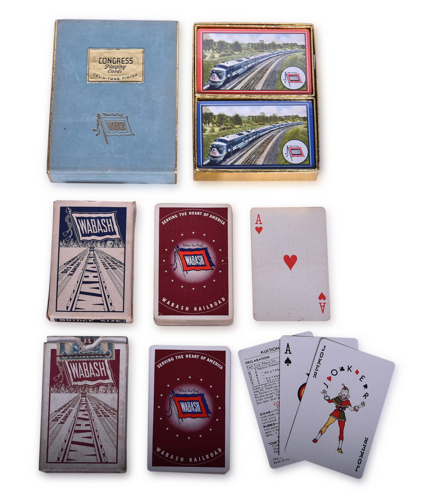 2699 - Four Wabash Railroad Playing Card Decks Including New Old Stock thumbnail