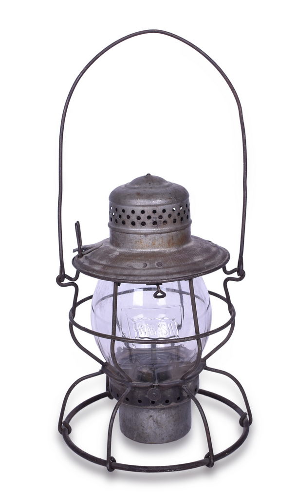 2040 - Handland Milwaukee Road Railroad lantern with Wabash Cast Flag Globe thumbnail