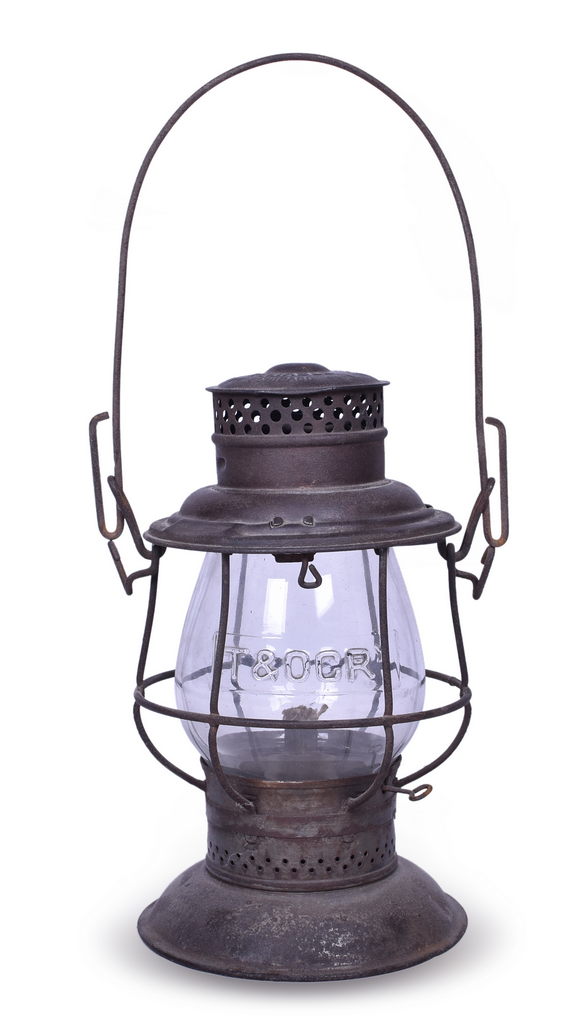 2042 - Adams & Westlake Toledo & Ohio Central Reliable Bell Bottom Lantern w/ Clear Cast Globe thumbnail