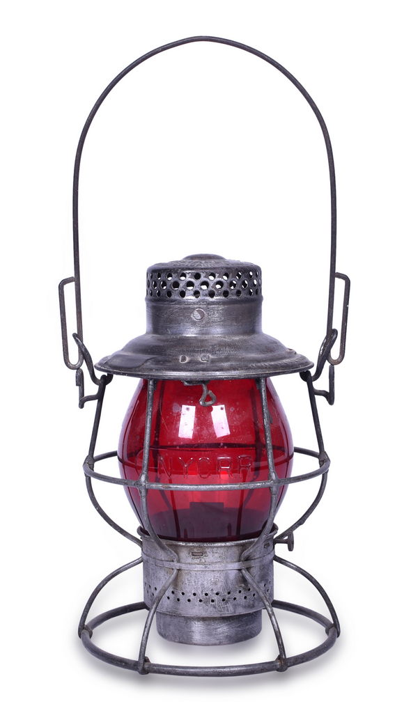 2050 - Adams & Westlake New York Central Reliable Lantern w/ Red Cast Globe thumbnail